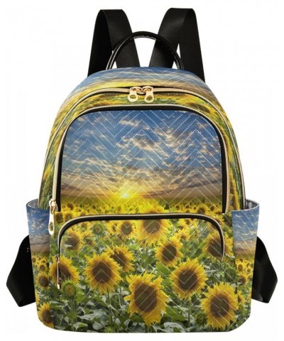 Mini Backpack for Women, Sunflower Field Travel Backpack Purse for Ladies, Small Bookbag Daypack Shoulder Bag M A65 Medium $1...