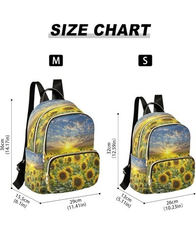 Mini Backpack for Women, Sunflower Field Travel Backpack Purse for Ladies, Small Bookbag Daypack Shoulder Bag M A65 Medium $1...