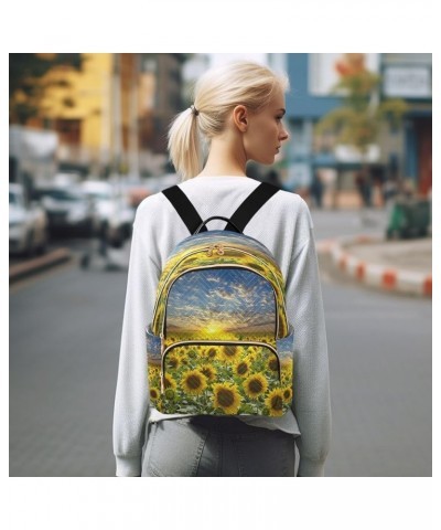 Mini Backpack for Women, Sunflower Field Travel Backpack Purse for Ladies, Small Bookbag Daypack Shoulder Bag M A65 Medium $1...