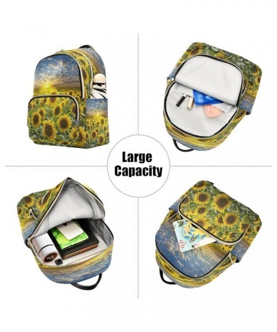 Mini Backpack for Women, Sunflower Field Travel Backpack Purse for Ladies, Small Bookbag Daypack Shoulder Bag M A65 Medium $1...