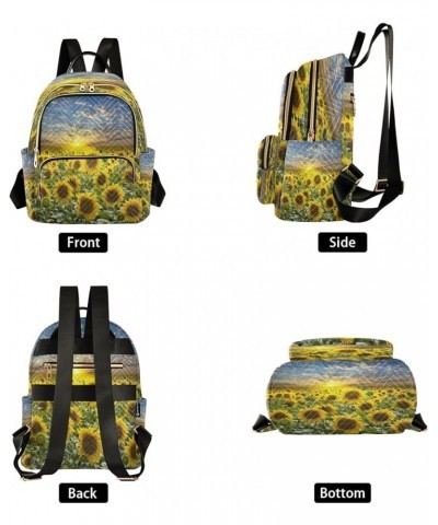 Mini Backpack for Women, Sunflower Field Travel Backpack Purse for Ladies, Small Bookbag Daypack Shoulder Bag M A65 Medium $1...