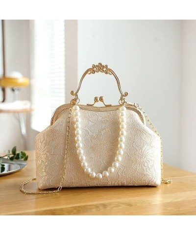 Vintage Classic Lace Bag Beads Wedding Shell Lock Bags Women Shoulder Crossbody Bag Chain Women's Handbags Bags Women Bag 1 $...