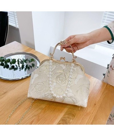 Vintage Classic Lace Bag Beads Wedding Shell Lock Bags Women Shoulder Crossbody Bag Chain Women's Handbags Bags Women Bag 1 $...