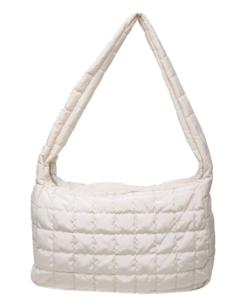 Women Quilted Shoulr Bag Lar ity Puffer Shop Bags Msenr Bag Pure Litweit Nylon s Tote Bag White $8.86 Totes