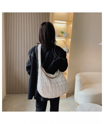 Women Quilted Shoulr Bag Lar ity Puffer Shop Bags Msenr Bag Pure Litweit Nylon s Tote Bag White $8.86 Totes