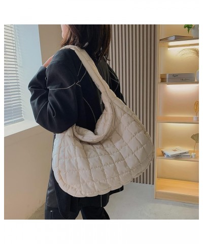 Women Quilted Shoulr Bag Lar ity Puffer Shop Bags Msenr Bag Pure Litweit Nylon s Tote Bag White $8.86 Totes