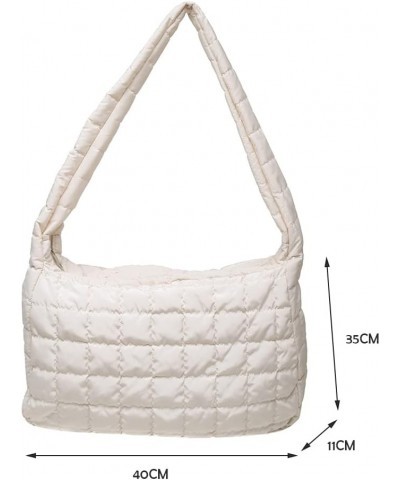 Women Quilted Shoulr Bag Lar ity Puffer Shop Bags Msenr Bag Pure Litweit Nylon s Tote Bag White $8.86 Totes