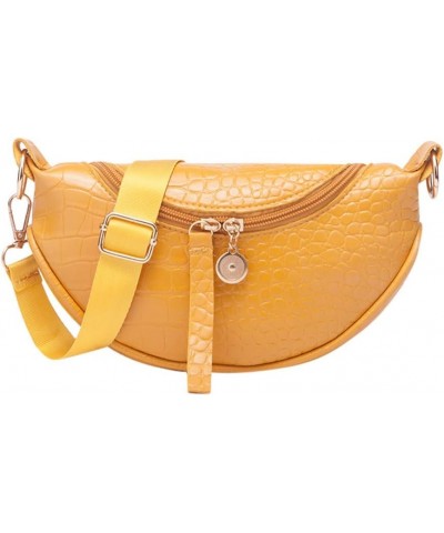 Women's Soft Faux Leather Tote Shoulder Bag Women's Fashion Saddle Messenger Crossbody Bag Handbag Single Shoulder Bags Yello...