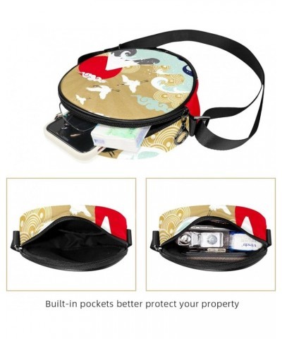 Retro Antique Old World Map Compass Crossbody Bag for Women Teen Girls Round Canvas Shoulder Bag Purse Tote Handbag Bag Multi...