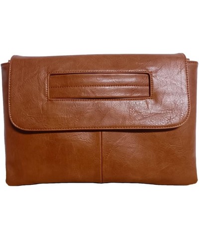 Women Handbags PU Leather Female Clutch Handbag Messenger Bag Large Solid High Capacity Brown $12.96 Clutches