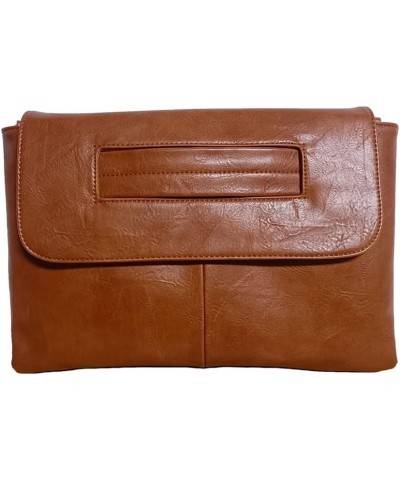 Women Handbags PU Leather Female Clutch Handbag Messenger Bag Large Solid High Capacity Brown $12.96 Clutches