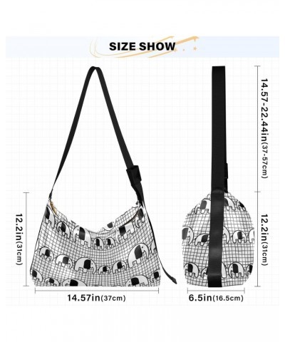 Big and Small Elephants Hobo Crossbody Bags for Women Leather Large Shoulder Bag Cross Body Cute Trendy Womens Tote Bags Hand...