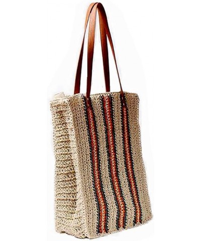 Women Straw Woven Tote Large Beach Handmade Weaving Shoulder Bag Handbag (yellow,One Size) Orange One Size $21.27 Totes