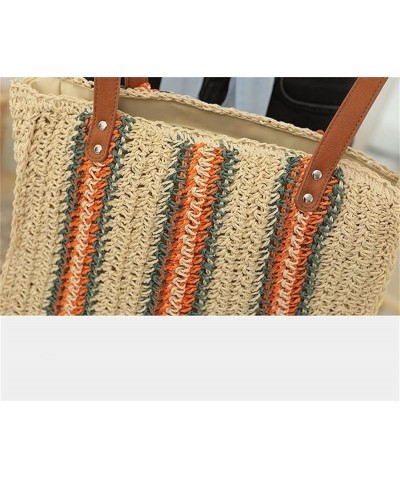 Women Straw Woven Tote Large Beach Handmade Weaving Shoulder Bag Handbag (yellow,One Size) Orange One Size $21.27 Totes