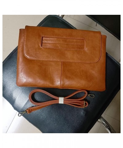 Women Handbags PU Leather Female Clutch Handbag Messenger Bag Large Solid High Capacity Brown $12.96 Clutches