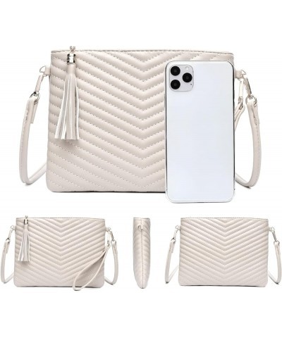 womens small crossbody strap handbag bag,Soft Leather Fabric Delicate Durable Fashion Design Beige-c $11.65 Shoulder Bags