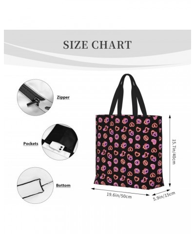 Women'S Soft Tote Shoulder Bag Glowing-Glitter-Hearts-Seamless Foldable Travel Purse With Zipper Closure $15.64 Totes