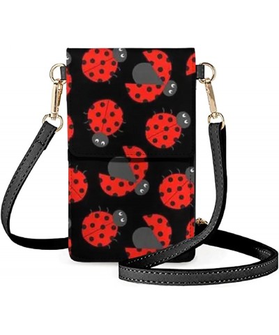 Southwestern Tribal Horse Aztec Crossbody Phone Purse for Women Red Ladybug $10.08 Shoulder Bags