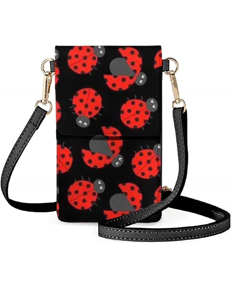 Southwestern Tribal Horse Aztec Crossbody Phone Purse for Women Red Ladybug $10.08 Shoulder Bags