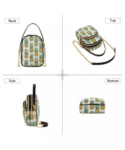 Vintage Tiled Pineapple Women's Crossbody Handbags with Zipper, Casual Leather Cell Phone Purse Crossbody Bags for Ladies $14...