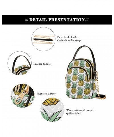 Vintage Tiled Pineapple Women's Crossbody Handbags with Zipper, Casual Leather Cell Phone Purse Crossbody Bags for Ladies $14...