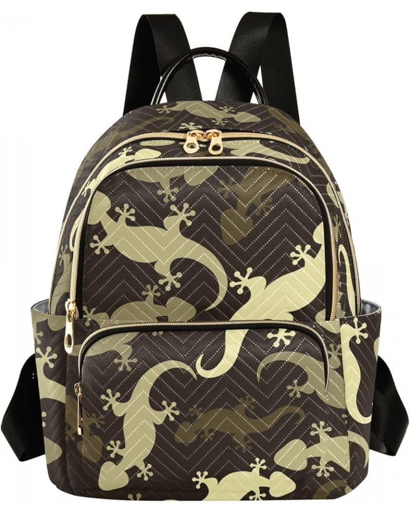 Lizards Colorful Geckos Backpack Purse for Women Small Mini Women's Fashion Backpack Back Pack Weekend Bag,M Medium $14.35 Ba...