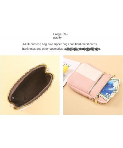 Multi-Zipper Crossbody Phone Bag for Women Leather Ladies Cross Body Handbags Mobile Phone Bag Lt Blue $16.17 Totes