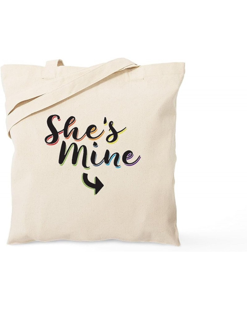 Totes Gay Tote Bag Natural Canvas Tote Bag, Cloth Shopping Bag She's Mine Gay Pride Tote Bag $8.15 Travel Gear