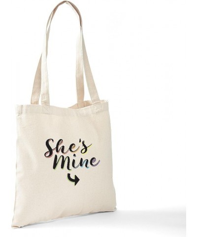 Totes Gay Tote Bag Natural Canvas Tote Bag, Cloth Shopping Bag She's Mine Gay Pride Tote Bag $8.15 Travel Gear