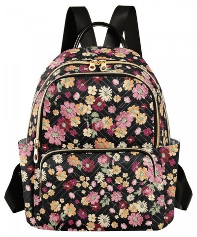 Mini Backpack for Women, Classical Daisy Floral Travel Backpack Purse for Ladies, Small Bookbag Daypack Shoulder Bag S Multi9...