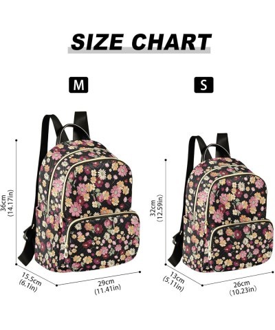 Mini Backpack for Women, Classical Daisy Floral Travel Backpack Purse for Ladies, Small Bookbag Daypack Shoulder Bag S Multi9...