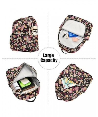 Mini Backpack for Women, Classical Daisy Floral Travel Backpack Purse for Ladies, Small Bookbag Daypack Shoulder Bag S Multi9...