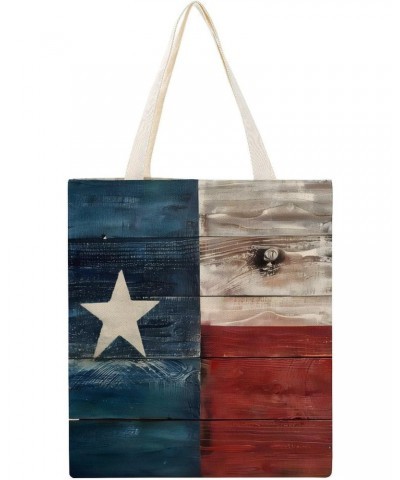 Rustic Wooden Texas Flag Art CanvasTote Bag for Women Girl Canvas Shoulder Handbags Cute Large Purse $9.43 Totes