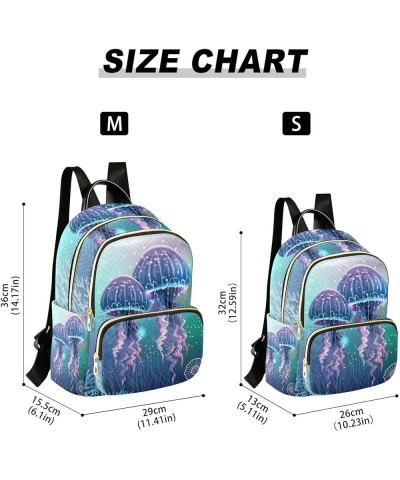 Small Backpack for Women Travel Bag Neon Jellyfishes Daypack Purse Fashion Shoulder Bag Rucksack Medium B1051 $11.18 Backpacks