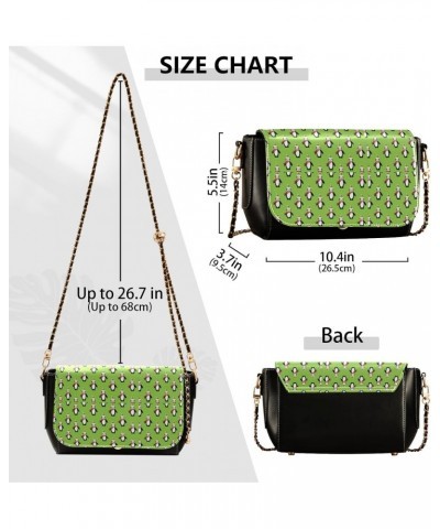 Christmas Penguin Green Sling Bags Crossbody for Womens Trendy Handbags with Adjustable Strap Black Belt Bag $22.95 Crossbody...