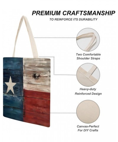 Rustic Wooden Texas Flag Art CanvasTote Bag for Women Girl Canvas Shoulder Handbags Cute Large Purse $9.43 Totes