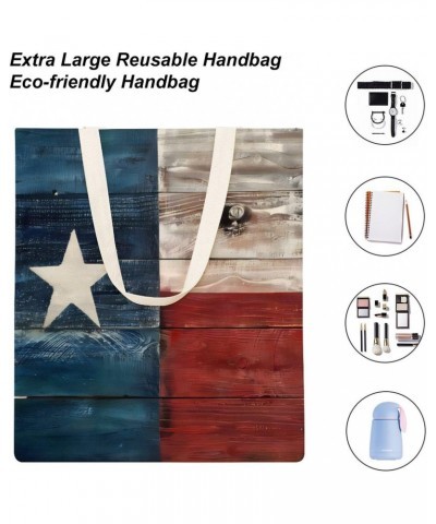 Rustic Wooden Texas Flag Art CanvasTote Bag for Women Girl Canvas Shoulder Handbags Cute Large Purse $9.43 Totes