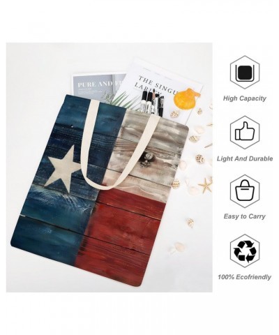 Rustic Wooden Texas Flag Art CanvasTote Bag for Women Girl Canvas Shoulder Handbags Cute Large Purse $9.43 Totes