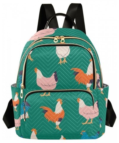 Cute Farm Animals Chicken Rooster Backpack for Women Shoulder Bag Lightweight Mini Backpack Casual Daypack for Travel Mini(10...