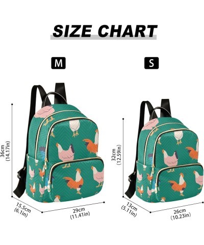 Cute Farm Animals Chicken Rooster Backpack for Women Shoulder Bag Lightweight Mini Backpack Casual Daypack for Travel Mini(10...