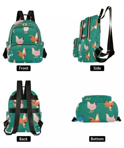 Cute Farm Animals Chicken Rooster Backpack for Women Shoulder Bag Lightweight Mini Backpack Casual Daypack for Travel Mini(10...