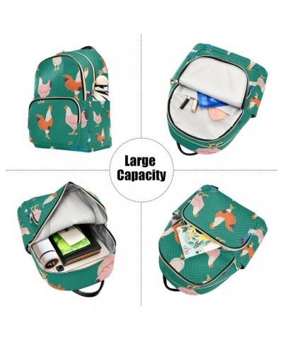 Cute Farm Animals Chicken Rooster Backpack for Women Shoulder Bag Lightweight Mini Backpack Casual Daypack for Travel Mini(10...