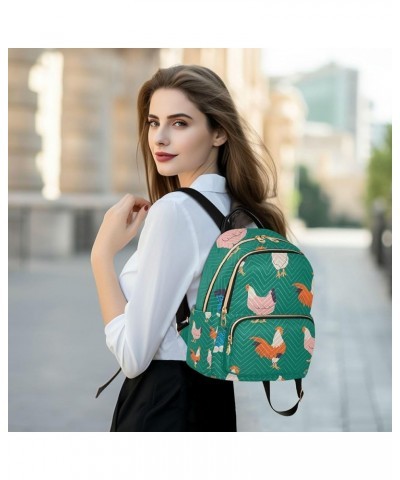 Cute Farm Animals Chicken Rooster Backpack for Women Shoulder Bag Lightweight Mini Backpack Casual Daypack for Travel Mini(10...