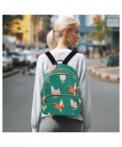 Cute Farm Animals Chicken Rooster Backpack for Women Shoulder Bag Lightweight Mini Backpack Casual Daypack for Travel Mini(10...