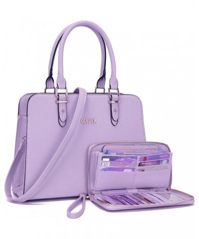 Satchel Purses For Women Top Handle Bag Purse And Wallet Set Work Tote Bags 2pcs A17-2pcs/Set Lavendera $30.18 Satchels