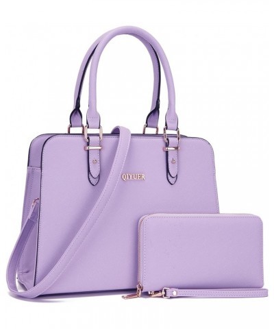 Satchel Purses For Women Top Handle Bag Purse And Wallet Set Work Tote Bags 2pcs A17-2pcs/Set Lavendera $30.18 Satchels