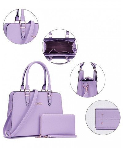 Satchel Purses For Women Top Handle Bag Purse And Wallet Set Work Tote Bags 2pcs A17-2pcs/Set Lavendera $30.18 Satchels