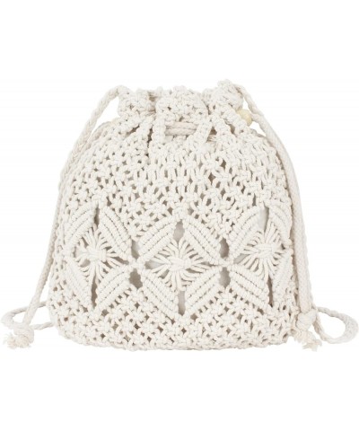 Van Caro Handwoven Cotton Straw Shoulder Bag Crochet Tassel Beach Bohemian Purse for Women 6897 White $14.80 Shoulder Bags