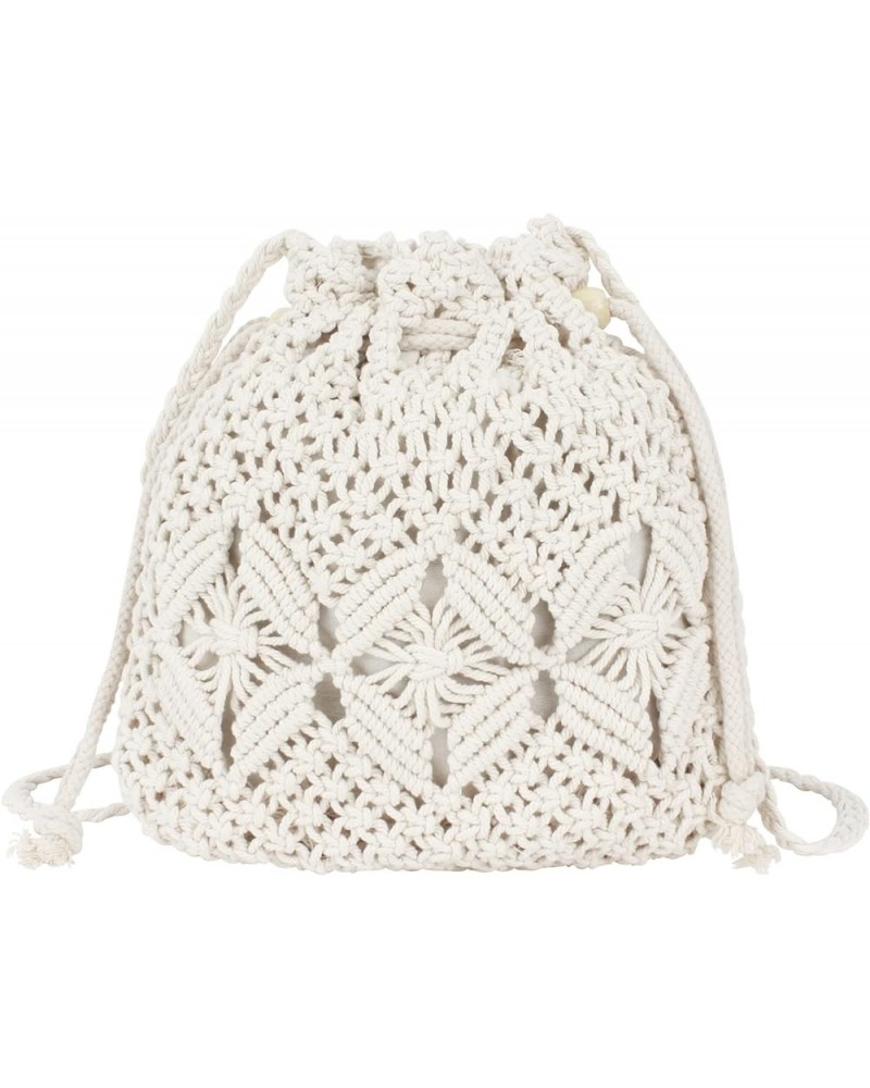 Van Caro Handwoven Cotton Straw Shoulder Bag Crochet Tassel Beach Bohemian Purse for Women 6897 White $14.80 Shoulder Bags