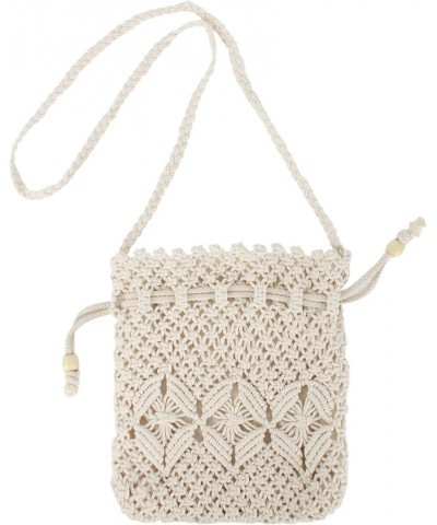 Van Caro Handwoven Cotton Straw Shoulder Bag Crochet Tassel Beach Bohemian Purse for Women 6897 White $14.80 Shoulder Bags